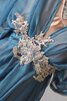 Ewiges Chiffon plissiertes Spitze Brautjungfernkleid mit Gürtel mit Schleife - 4