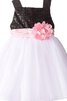 Abito da Cerimonia Bambini mini con Fiore A-Line alta vita Quadrato in Tulle - 1