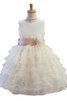 Robe de cortège enfant courte avec fleurs textile en tulle ligne a de princesse - 1