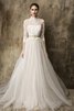 Abito da Sposa A-Line stravagante conservatore in Pizzo con Tre Quarti Lunghezza Maniche moda - 1