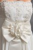 Spitze a linie plissiertes hoch niedrig romantisches Brautkleid mit Blume - 4