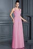 Robe demoiselle d'honneur longue de princesse en chiffon fermeutre eclair a-ligne - 21