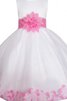 Robe de cortège enfant en tulle ligne a avec nœud à boucles manche nulle - 1