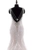 Kapelle Schleppe Meerjungfrau Stil Spitze Perlenbesetztes Brautkleid mit Bordüre mit Applike - 5