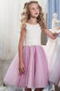 Prinzessin A-Linie Natürliche Taile Junoesque Blumenmädchenkleid mit Blume - 1