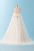 Abito da Sposa Cuore Spazzola Treno Ball Gown Lungo con Festone Senza Maniche - 2