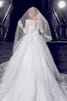 Abito da sposa ball gown unico allacciato in tulle con perline a terra - 3