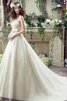 Abito da Sposa con Applique A-Line Naturale Schiena Nuda sensuale a Chiesa - 1