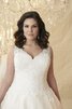 Abito da Sposa con Applique Ball Gown Spazzola Treno A-Line retro in Tulle - 2