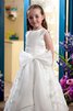 Robe de cortège enfant avec fleurs ruché appliques a-ligne elevé - 2