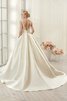 Robe de mariée longue encolure ronde appliques en dentelle de traîne courte - 2