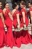 V-Ausschnitt Spitze Modern attraktives Brautjungfernkleid mit Applike mit gekappten Ärmeln - 2