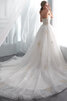 Umwerfend Bodenlanges Besonderes Brautkleid mit Perlen mit Stickerei - 3