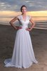 Abito da Sposa con Fusciacca moda con Nastro con Applique con Manica Corte V-Scollo - 4