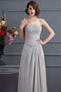 Abito mamma Sposa in Chiffon A-Line con Perline A Terra Naturale - 3