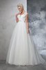 Abito da Sposa Ball Gown con Increspato Vintage Senza Maniche in Tulle - 4