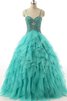 Robe de bal avec perle col en forme de cœur textile en tulle en organza ceinture en étoffe - 1