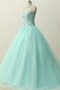 Abito Quinceanera Allacciato Ball Gown in Pizzo in Tulle Cuore in Organza - 3