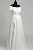 A-Line kurze Ärmeln Satin bodenlanges stilvolles Brautkleid mit Perlen - 5