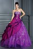 Abito Quinceanera Convenzionale Allacciato Ball Gown in Taffeta con Applique - 1