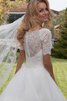 Abito da Sposa Shiena Sheer Naturale A Terra Elegante in Pizzo con Applique - 5