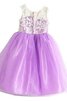 Abito da Cerimonia Bambini in Pizzo Cappellino Tondo in Tulle A-Line Cerniera - 2