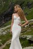 Robe de mariée simple romantique luxueux jusqu'au sol avec sans manches - 4