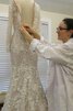 Robe de mariée romantique elevé de traîne moyenne fermeutre eclair avec manche longue - 2