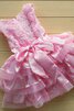 Abito da Cerimonia Bambini Senza Maniche Cerniera A-Line in Taffeta con Fiore in Tulle - 2