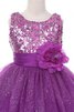 Abito da Cerimonia Bambini con Nastro Ball Gown in Tulle A Terra Senza Maniche alta vita - 2