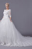 Abito da sposa ball gown unico allacciato in tulle con perline a terra - 4