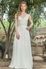 Abito da Sposa A Terra Cappellino V-Scollo Semplice Elegante in Pizzo - 1