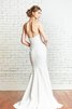 Robe de mariée elégant manche nulle avec zip en plage en satin - 2