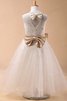 Abito da Cerimonia Bambini Ball Gown Lungo in Tulle A Terra Naturale - 2