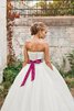 Abito da Sposa Naturale con Criss-cross con Fiocco Cuore Ball Gown Coda A Strascico Cappella - 3