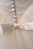 Ärmelloses Tüll rückenfreies bodenlanges Brautkleid mit kreuz mit Plissierungen - 4