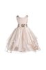 Robe de cortège enfant eclaté en organza avec gradins avec perle ceinture - 1