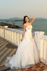 Abito da Sposa a Riva Alta Vita Coda A Strascico Cappella Senza Maniche Ball Gown - 1