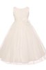 Abito da Cerimonia Bambini con Nastro A-Line Naturale Principessa in Tulle - 1