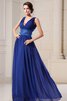 Perlenbesetztes Empire Taille Chiffon A-Linie Abendkleid mit V-Ausschnitt - 1