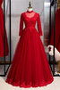 Vestido de Novia en Tul de Cordón de Distintivo de Hasta el suelo - 1