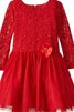 Robe de cortège enfant plissage bref avec zip avec manche longue en tissu pailleté - 1