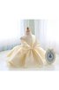 Abito da Cerimonia Bambini mini Ball Gown con Increspato in Organza al ginocchio alta vita - 4