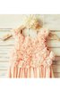 Robe de cortège enfant naturel bandouliere spaghetti de princesse ruché en chiffon - 4