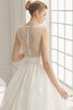 Reißverschluss a linie einfaches luxus Brautkleid ohne Ärmeln mit natürlicher Taille - 3