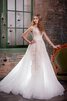 Abito da Sposa Senza Maniche in Tulle A Terra Tondo con Applique A-Line - 1