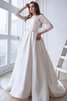 Robe de mariée luxueux cordon de col bateau de traîne courte en 3/4 manche - 3