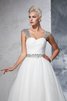 Abito da Sposa Lusso con Increspato Ball Gown Alta Vita Senza Maniche - 5