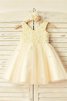 Robe de cortège enfant naturel de princesse ligne a en tulle avec sans manches - 2