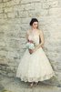 Abito da Sposa Alla Caviglia Elegante Cerniera Formale E Informale in Pizzo mini - 1